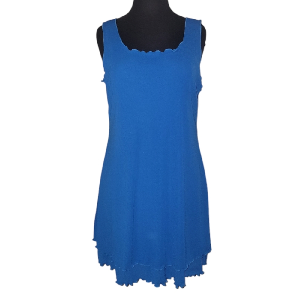 Rapz lifestyle clothing layered scallop trim sleeveless dress size small petite